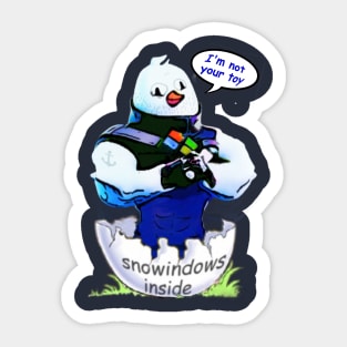 Snowmando Snowindows version I'm not your toy parody Sticker